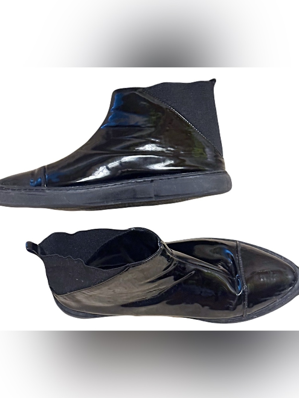 Matt Nat Claire Boots Patent Vegan Leather Black